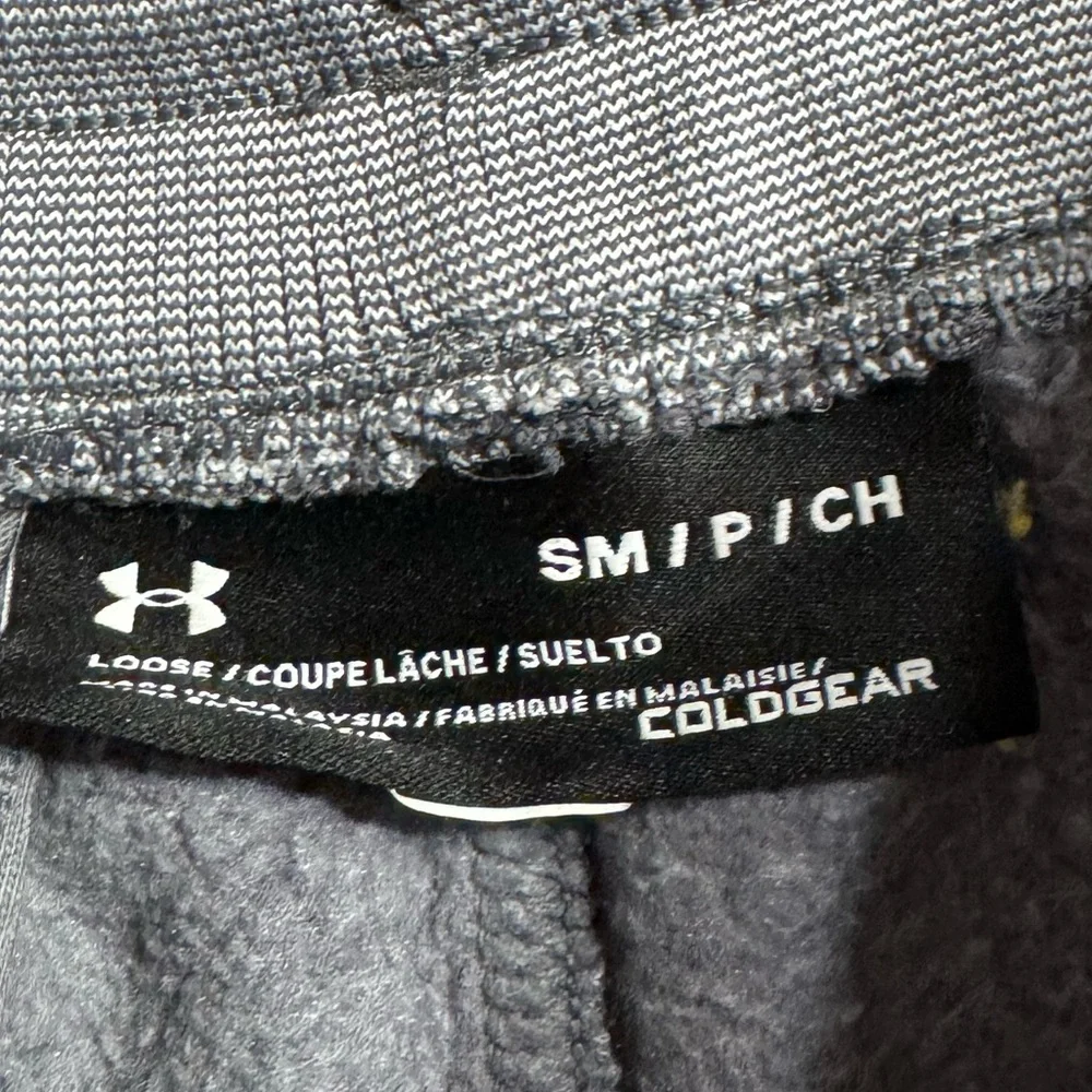 Under Armour Charcoal Grey Men Small Joggers Loose Coldgear Drawstring Active - Picture 3 of 6
